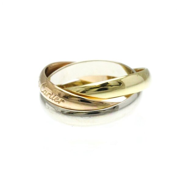 CARTIER Trinity Ring 50 K18YG 18K Yellow Gold White Gold Rose Gold Women's - Picture 2 of 8